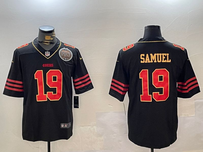 Men San Francisco 49ers 19 Samuel Black Gold 2024 Nike Limited NFL Jersey style 12301